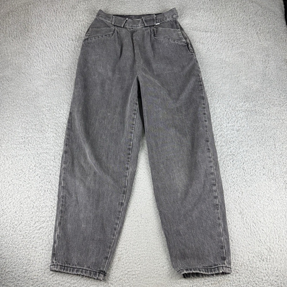 vintage guess georges marciano mom jeans bareback black womens size 29 Side Zip‎